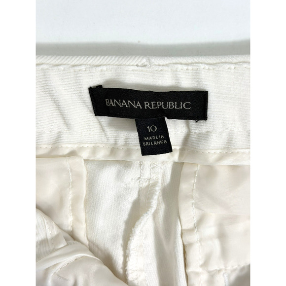 Banana Republic Wide Leg Crop Corduroy Pants Size 10R Ivory Stretch New - Read - Picture 12 of 16